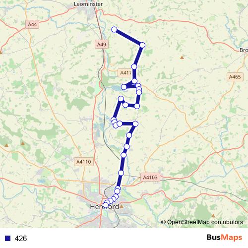 426 bus Line Map