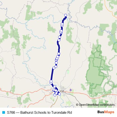 S766 bus Line Map