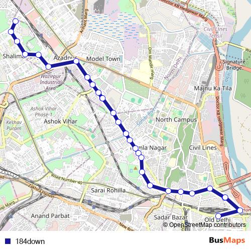 184down bus Line Map