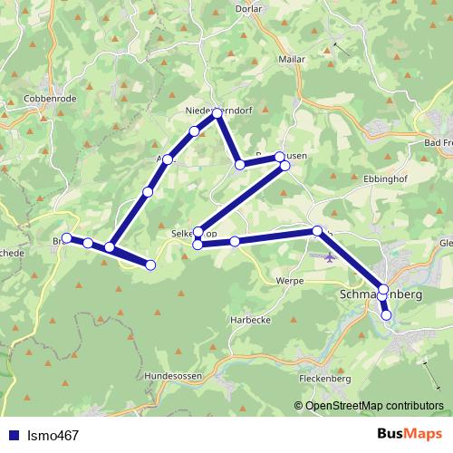 Ismo467 bus Line Map