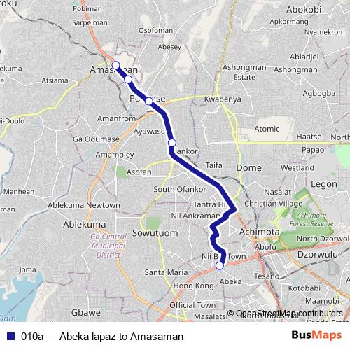 010a bus Line Map