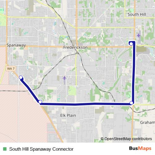 South Hill Spanaway Connector bus Line Map