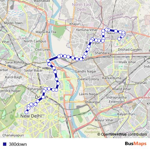 380down bus Line Map