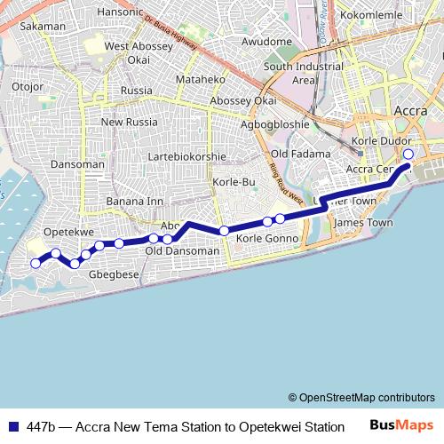 447b bus Line Map