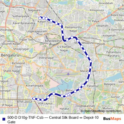 500-D D10g-TNF-Csb bus Line Map