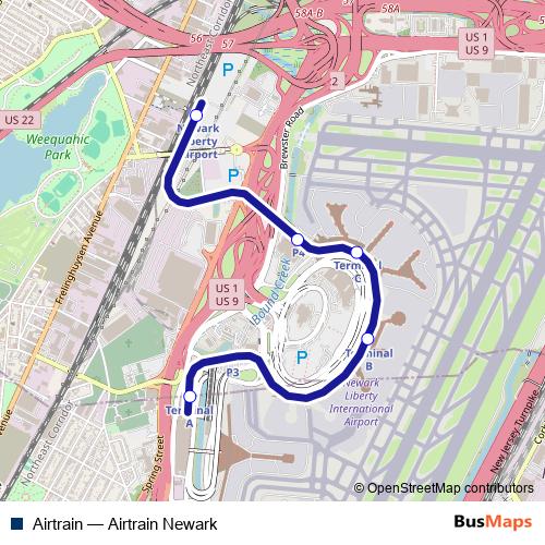 Airtrain monorail Line Map