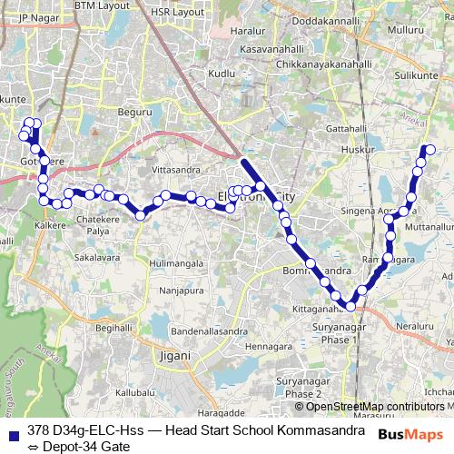 378 D34g-ELC-Hss bus Line Map