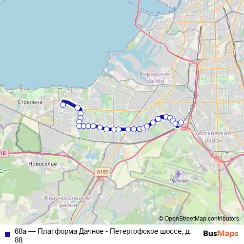 68а bus Line Map