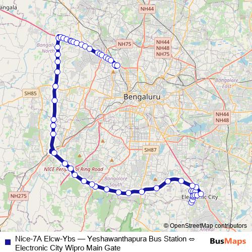 Nice-7A Elcw-Ybs bus Line Map