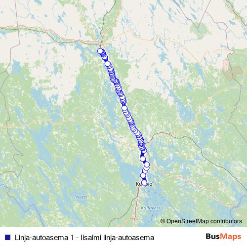 Linja-autoasema 1 - Iisalmi linja-autoasema bus Line Map