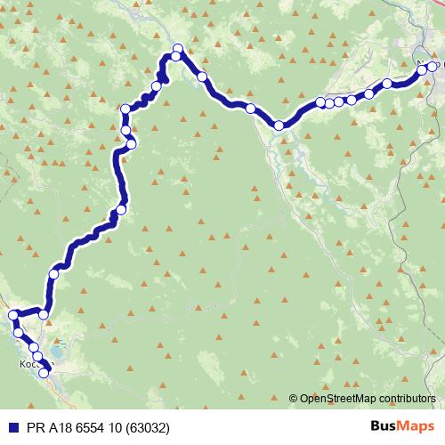 PR A18 6554 10 (63032) bus Line Map