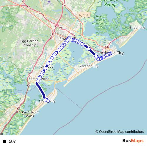 507 bus Line Map