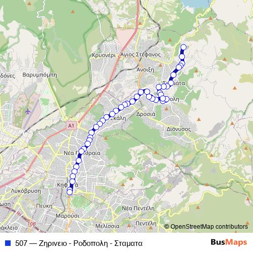 507 bus Line Map