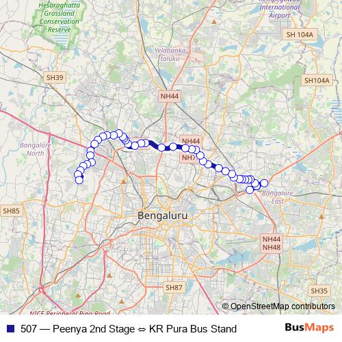 507 bus Line Map