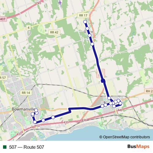507 bus Line Map