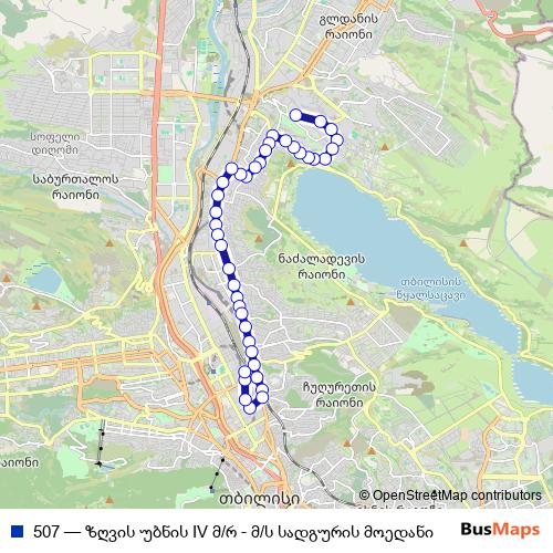 507 bus Line Map