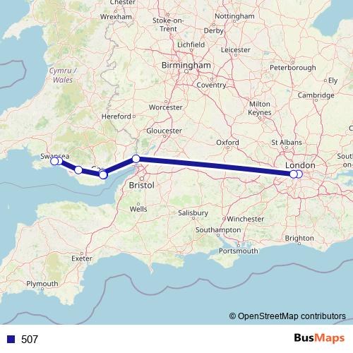 507 bus Line Map