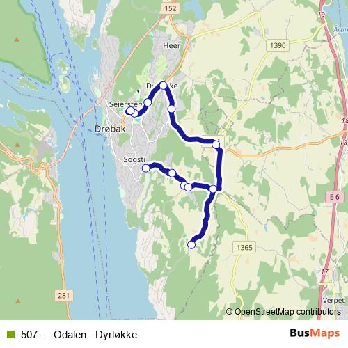 507 bus Line Map