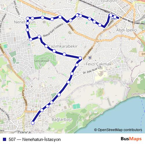 507 bus Line Map