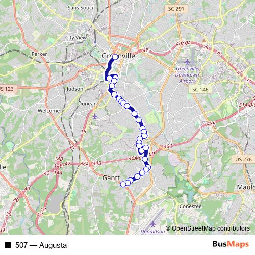 507 bus Line Map