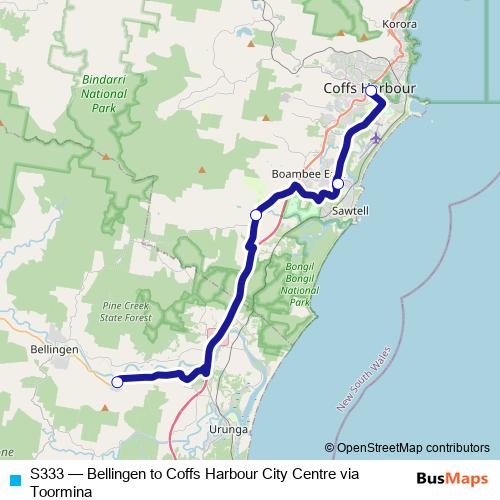 S333 bus Line Map