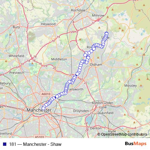 181 bus Line Map