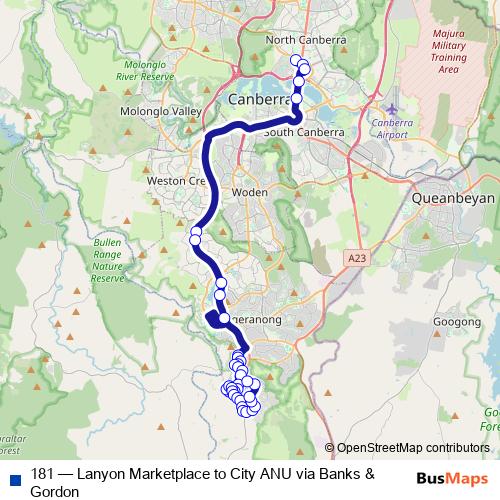 181 bus Line Map