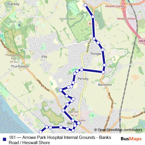 181 bus Line Map
