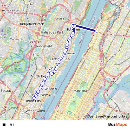 181 bus Line Map