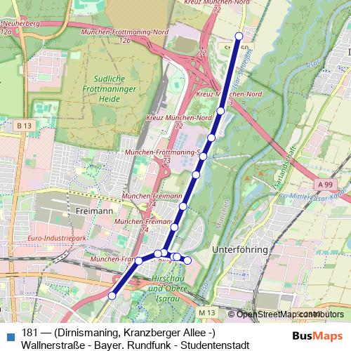181 bus Line Map
