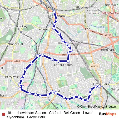 181 bus Line Map