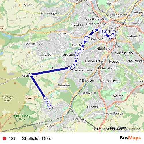181 bus Line Map