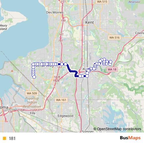 181 bus Line Map
