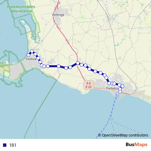 181 bus Line Map