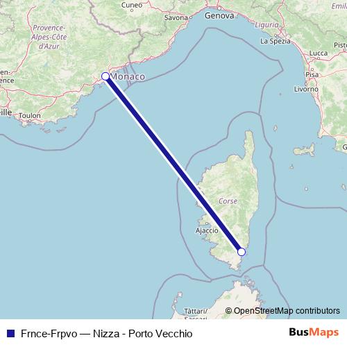 Frnce-Frpvo ferry Line Map