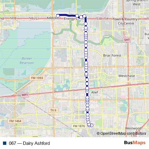 067 bus Line Map