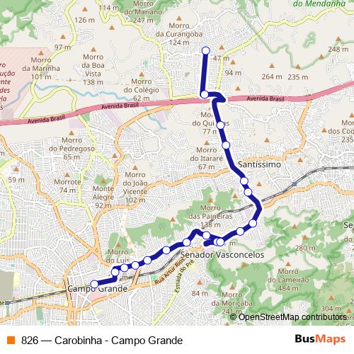 826 bus Line Map