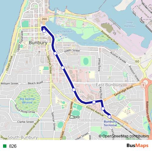 826 bus Line Map