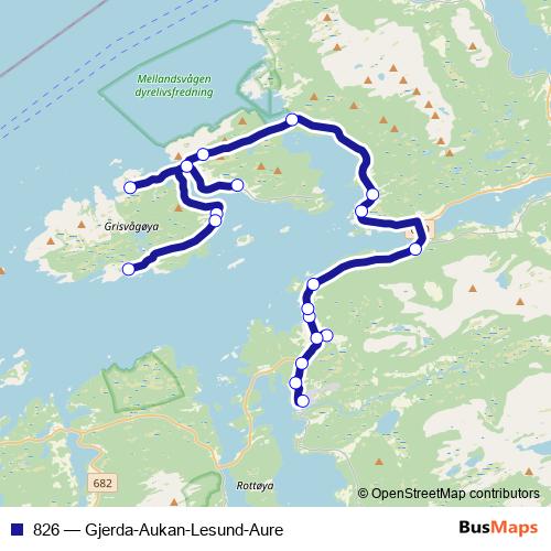 826 bus Line Map