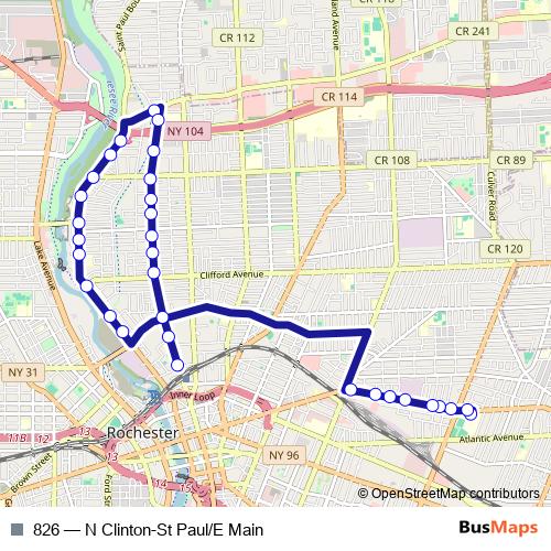 826 bus Line Map