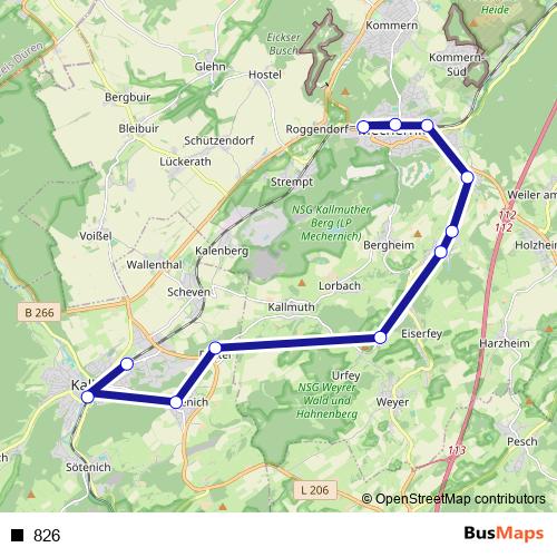 826 bus Line Map