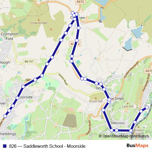 826 bus Line Map