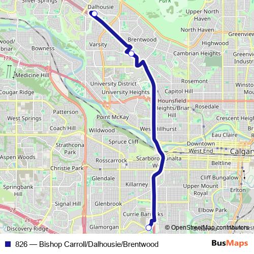 826 bus Line Map
