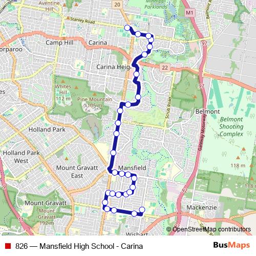 826 bus Line Map