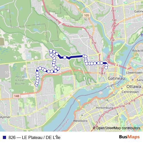 826 bus Line Map