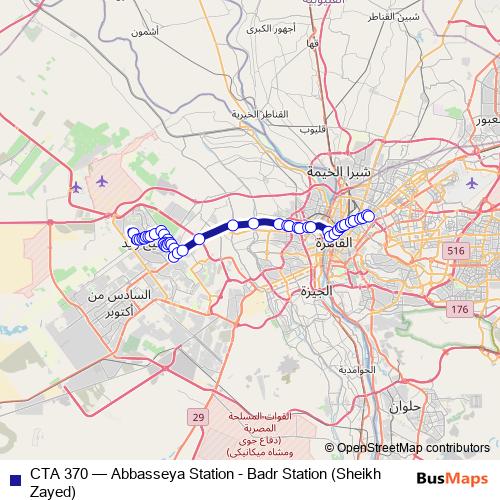 CTA 370 bus Line Map