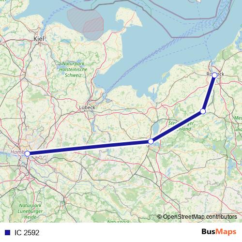 IC 2592 rail Line Map
