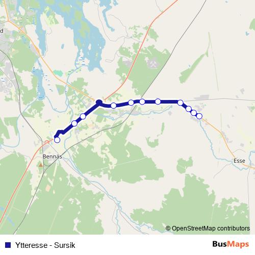 Ytteresse - Sursik bus Line Map