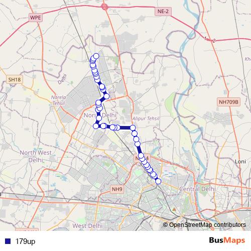 179up bus Line Map