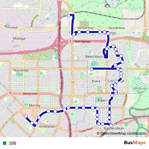 356 bus Line Map